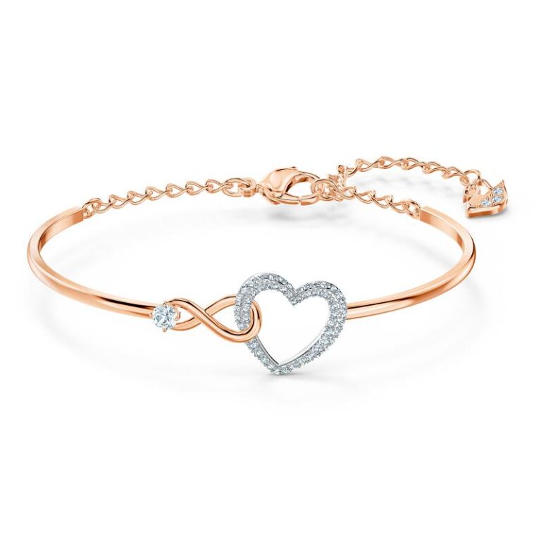 Swarovski narukvica Hyperbola Infinity, Rose ton, Heart