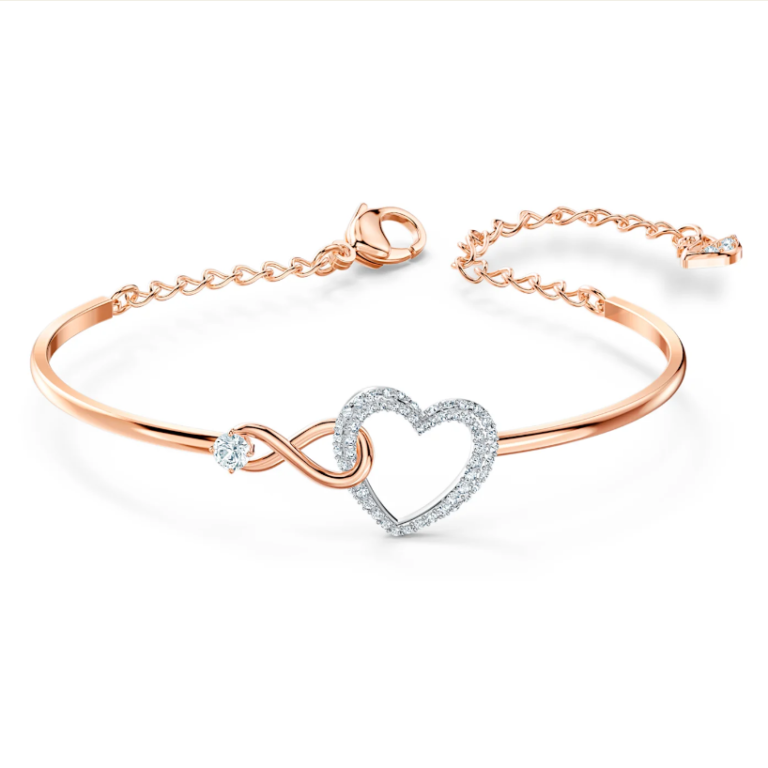 Swarovski narukvica Hyperbola Infinity, Rose ton, Heart