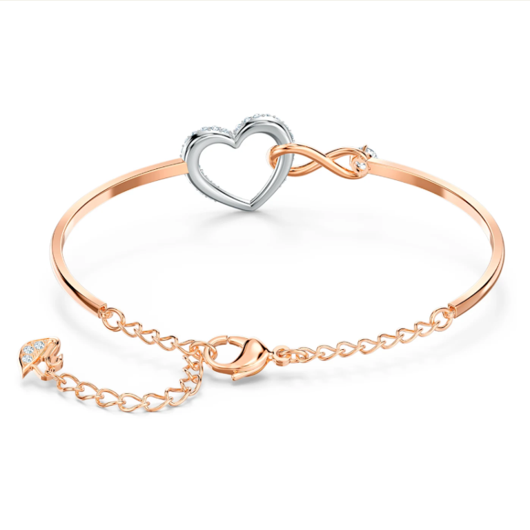 Swarovski narukvica Hyperbola Infinity, Rose ton, Heart