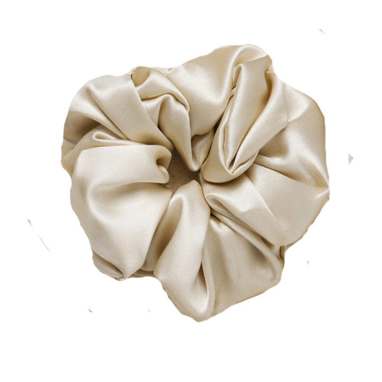 Petini svilena gumica za kosu Golden Beige